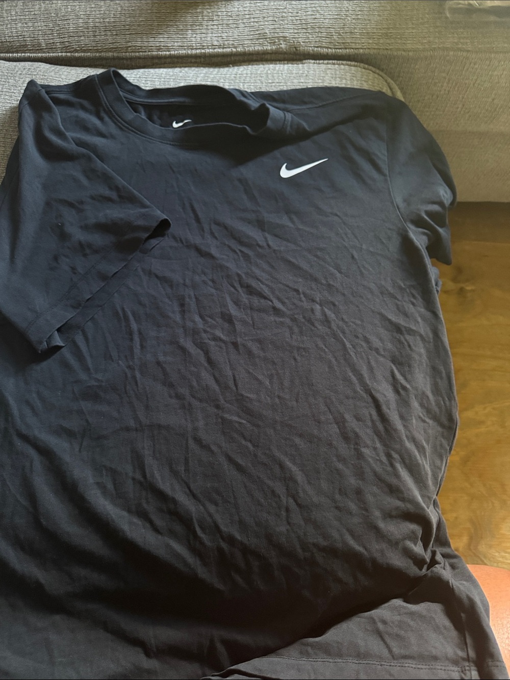 Nike Black Short-Sleeve Tee with White Swoosh